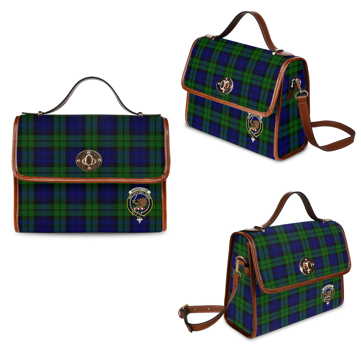 Bannatyne Tartan Waterproof Canvas Bag with Family Crest One Size 10.5*20*27cm - Tartan Vibes Clothing