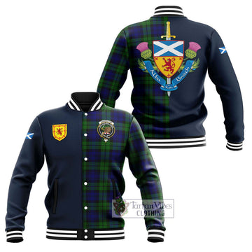 Bannatyne Tartan Baseball Jacket Alba with Scottish Lion Royal Arm Half Style Unisex - Tartan Vibes Clothing