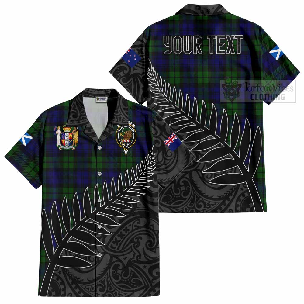 Bannatyne Crest Tartan Hawaiian Shirt with New Zealand Silver Fern Half Style Kid - Tartan Vibes Clothing