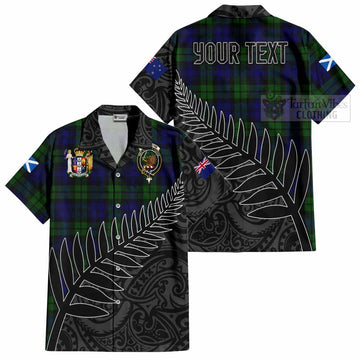 Bannatyne Crest Tartan Hawaiian Shirt with New Zealand Silver Fern Half Style Kid - Tartan Vibes Clothing