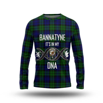 Bannatyne Tartan Long Sleeve T-Shirt with Family Crest DNA In Me Style Unisex - Tartan Vibes Clothing