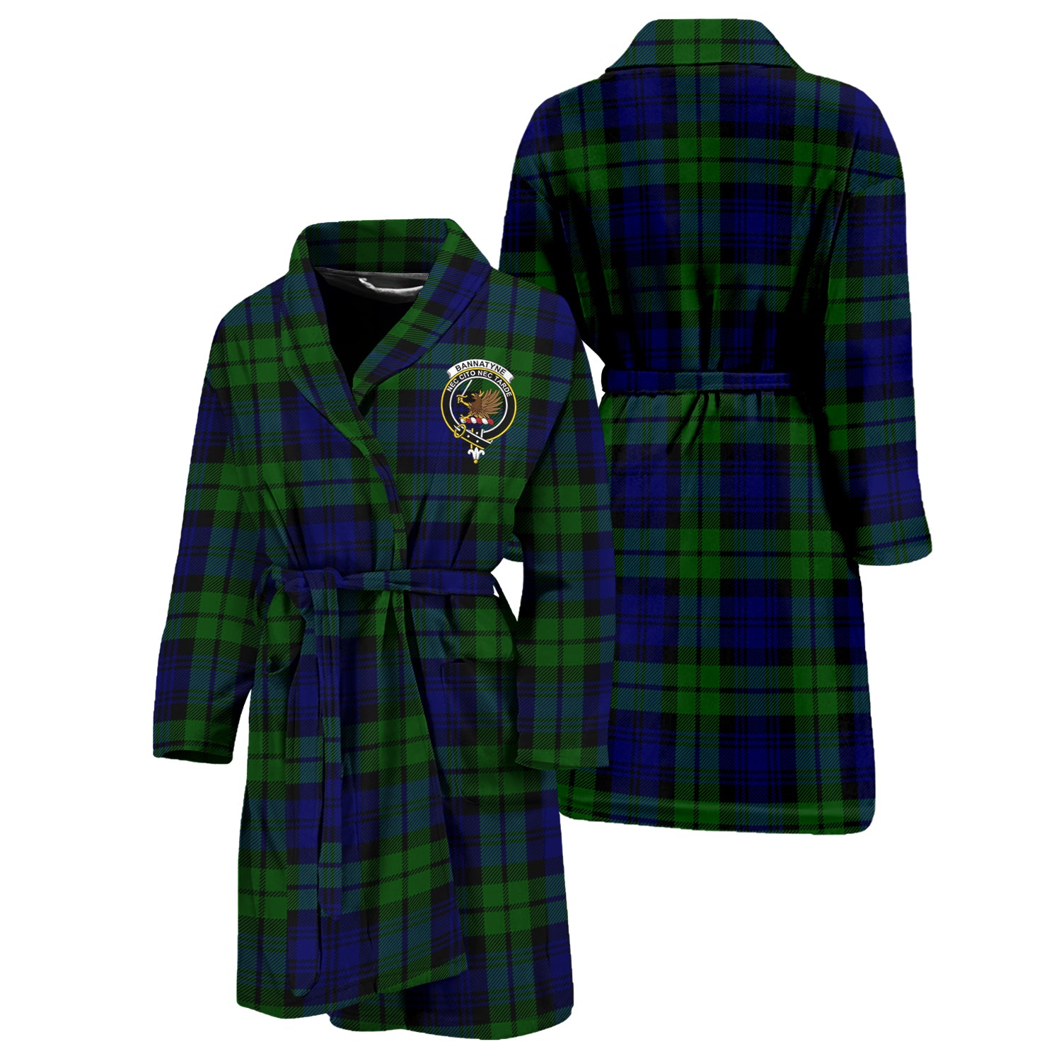 Bannatyne Tartan Bathrobe with Family Crest Unisex S - Tartan Vibes Clothing