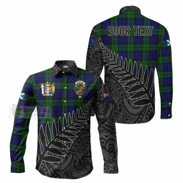 Bannatyne Crest Tartan Long Sleeve Button Shirt with New Zealand Silver Fern Half Style Men's Shirt S - Tartan Vibes Clothing