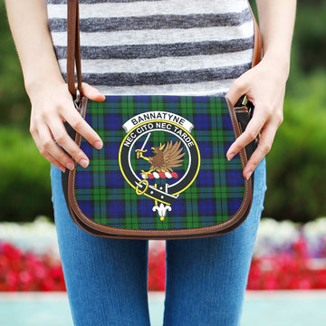 Bannatyne Tartan Saddle Bag with Family Crest