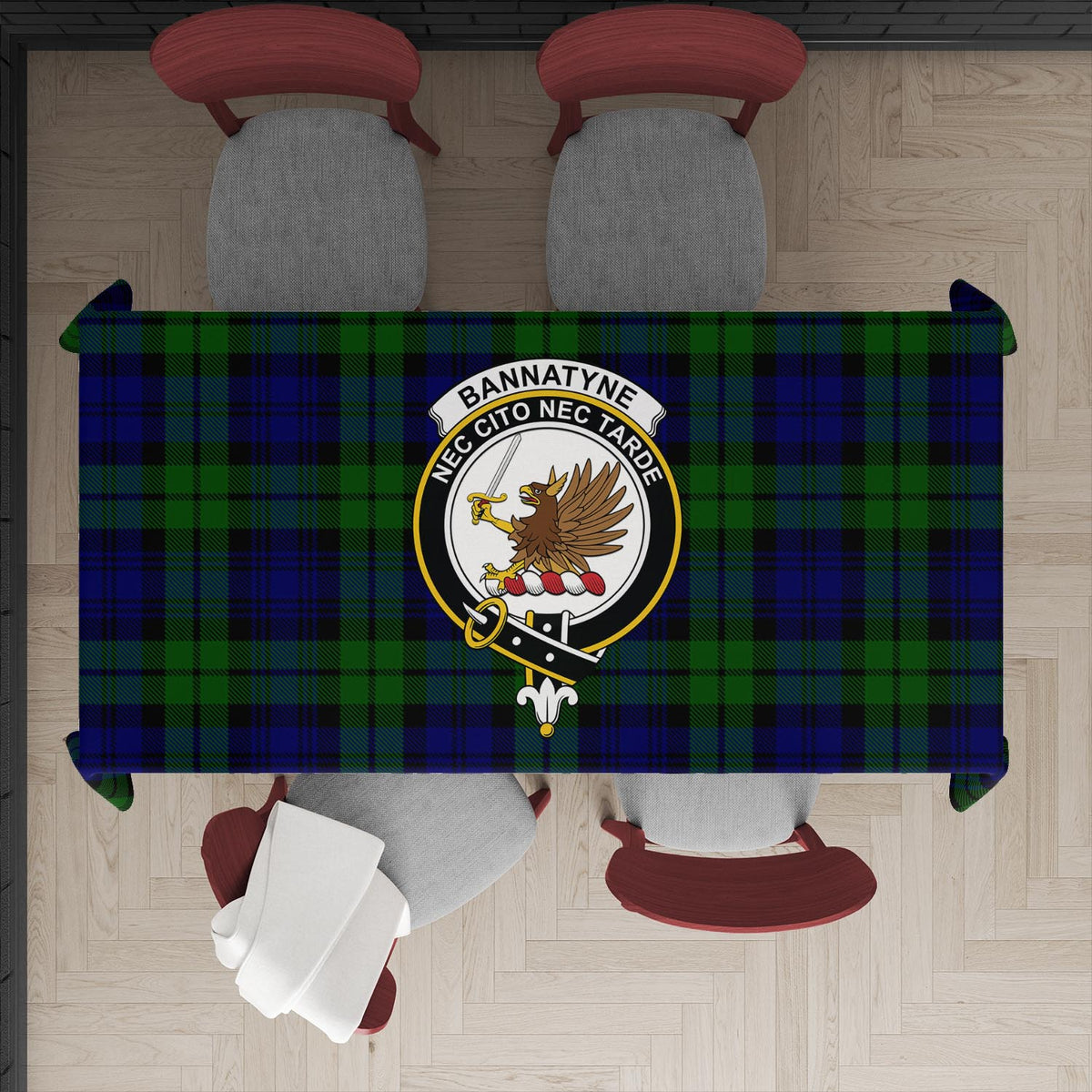 Bannatyne Tartan Tablecloth with Family Crest XL 57.1"x70.9"(145x180cm) - Tartan Vibes Clothing