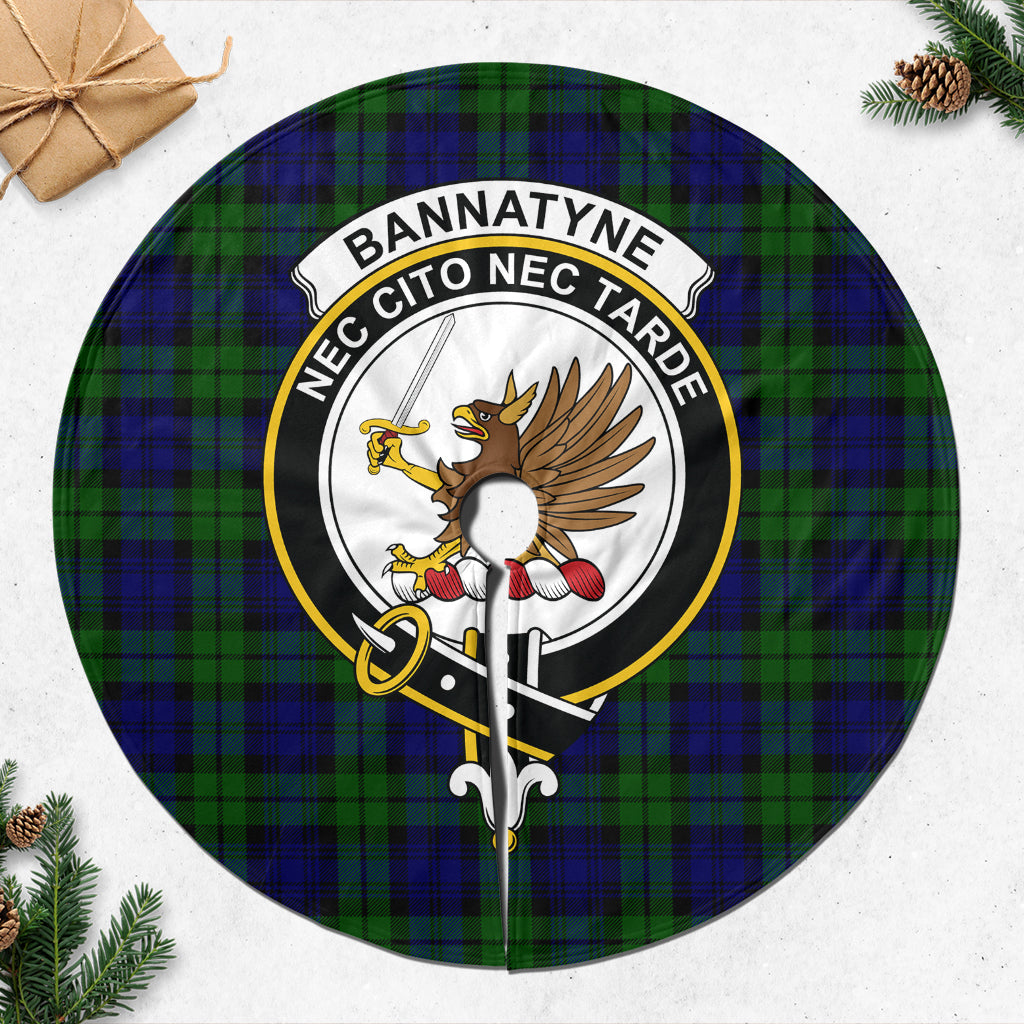 Bannatyne Tartan Christmas Tree Skirt with Family Crest 47*47 inch - Tartan Vibes Clothing