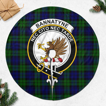 Bannatyne Tartan Christmas Tree Skirt with Family Crest 47*47 inch - Tartan Vibes Clothing