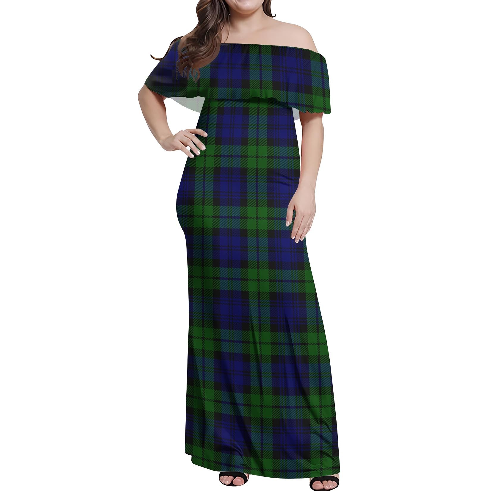 Bannatyne Tartan Off Shoulder Long Dress Women's Dress - Tartanvibesclothing