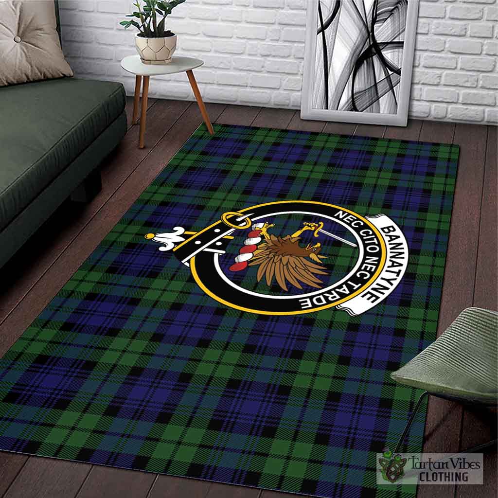 Tartan Vibes Clothing Bannatyne Tartan Area Rug with Family Crest