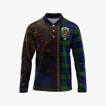 Bannatyne Tartan Family Crest Long Sleeve Polo Shirt Alba Gu Brath Be Brave Lion Ancient Style Unisex - Tartan Vibes Clothing