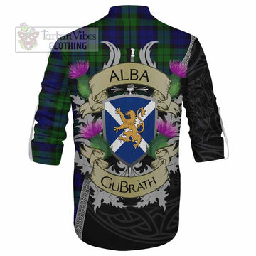Bannatyne Tartan Family Crest Ghillie Kilt Shirt Lion Rampant Royal Thistle Shield Celtic Inspired - Tartan Vibes Clothing