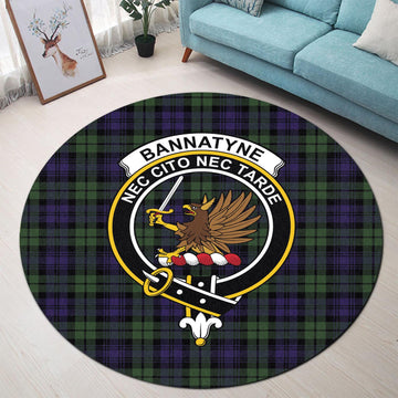 Bannatyne Tartan Round Rug with Family Crest - Tartan Vibes Clothing
