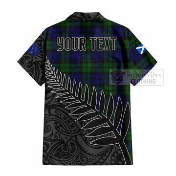Bannatyne Crest Tartan Hawaiian Shirt with New Zealand Silver Fern Half Style - Tartan Vibes Clothing
