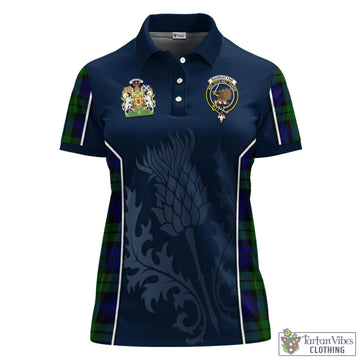 Bannatyne Tartan Women's Polo Shirt with Family Crest and Scottish Thistle Vibes Sport Style