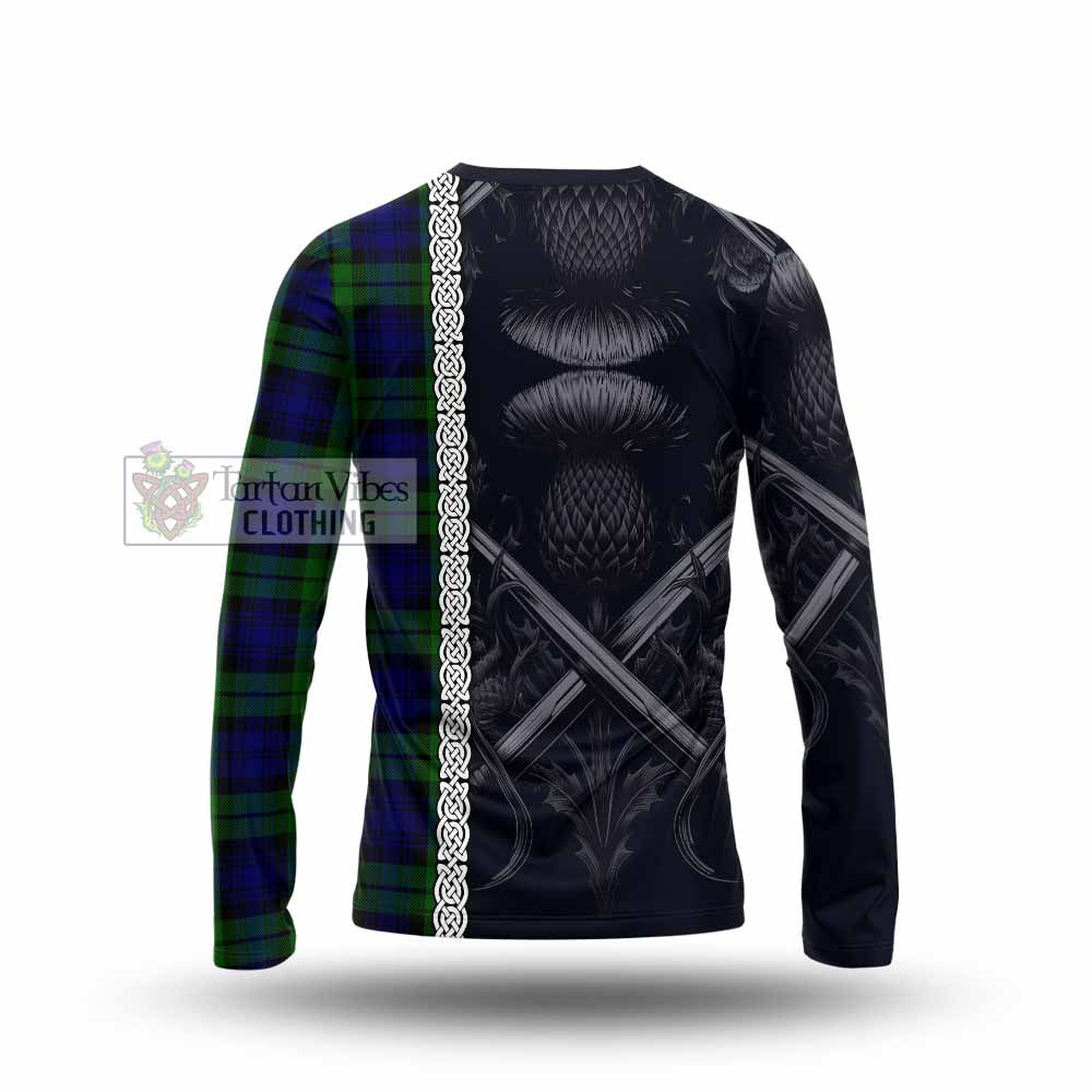 Bannatyne Tartan Long Sleeve T-Shirt with Family Crest Cross Sword Thistle Celtic Vibes - Tartan Vibes Clothing