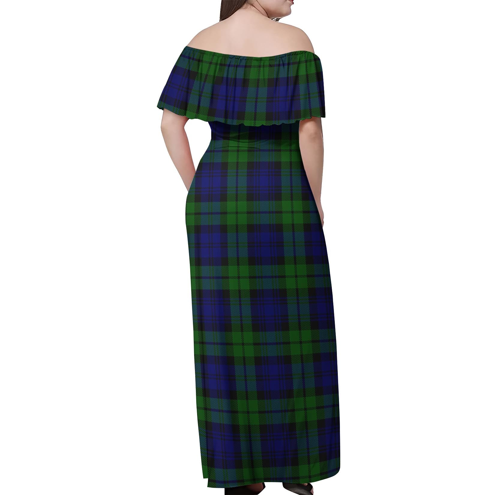 Bannatyne Tartan Off Shoulder Long Dress - Tartanvibesclothing