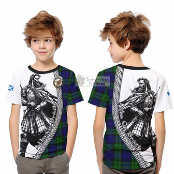 Bannatyne Tartan Clan Crest Kid T-Shirt with Highlander Warrior Celtic Style - Tartan Vibes Clothing