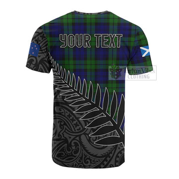 Bannatyne Crest Tartan Cotton T-shirt with New Zealand Silver Fern Half Style - Tartan Vibes Clothing