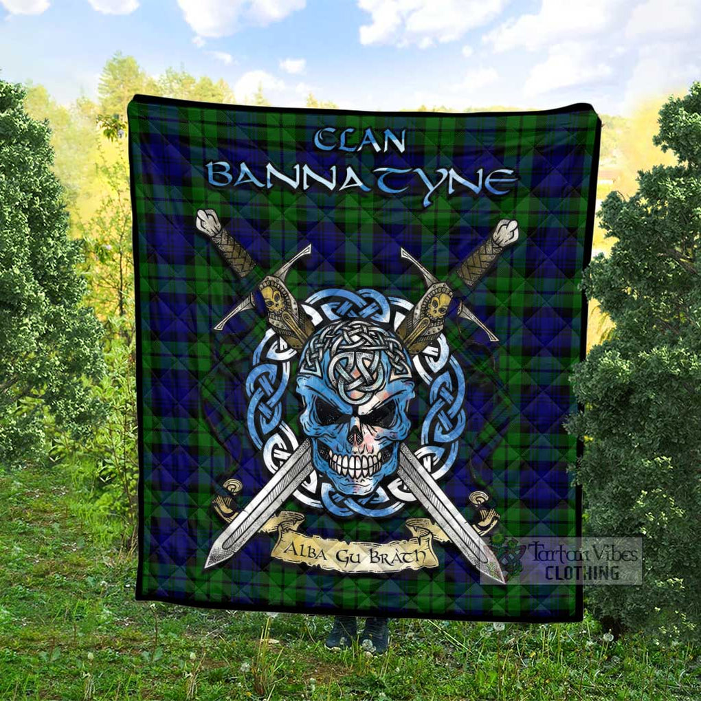 Bannatyne Tartan Quilt with Celtic Skull Alba Gu Brath Style - Tartan Vibes Clothing