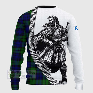 Bannatyne Tartan Clan Crest Knitted Sweater with Highlander Warrior Celtic Style - Tartan Vibes Clothing