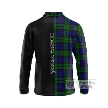 Bannatyne Tartan Long Sleeve Polo Shirt with Family Crest and Half Of Me Style - Tartan Vibes Clothing