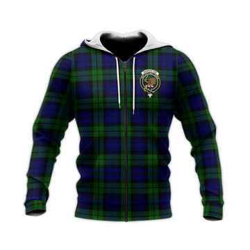 Bannatyne Tartan Knitted Hoodie with Family Crest