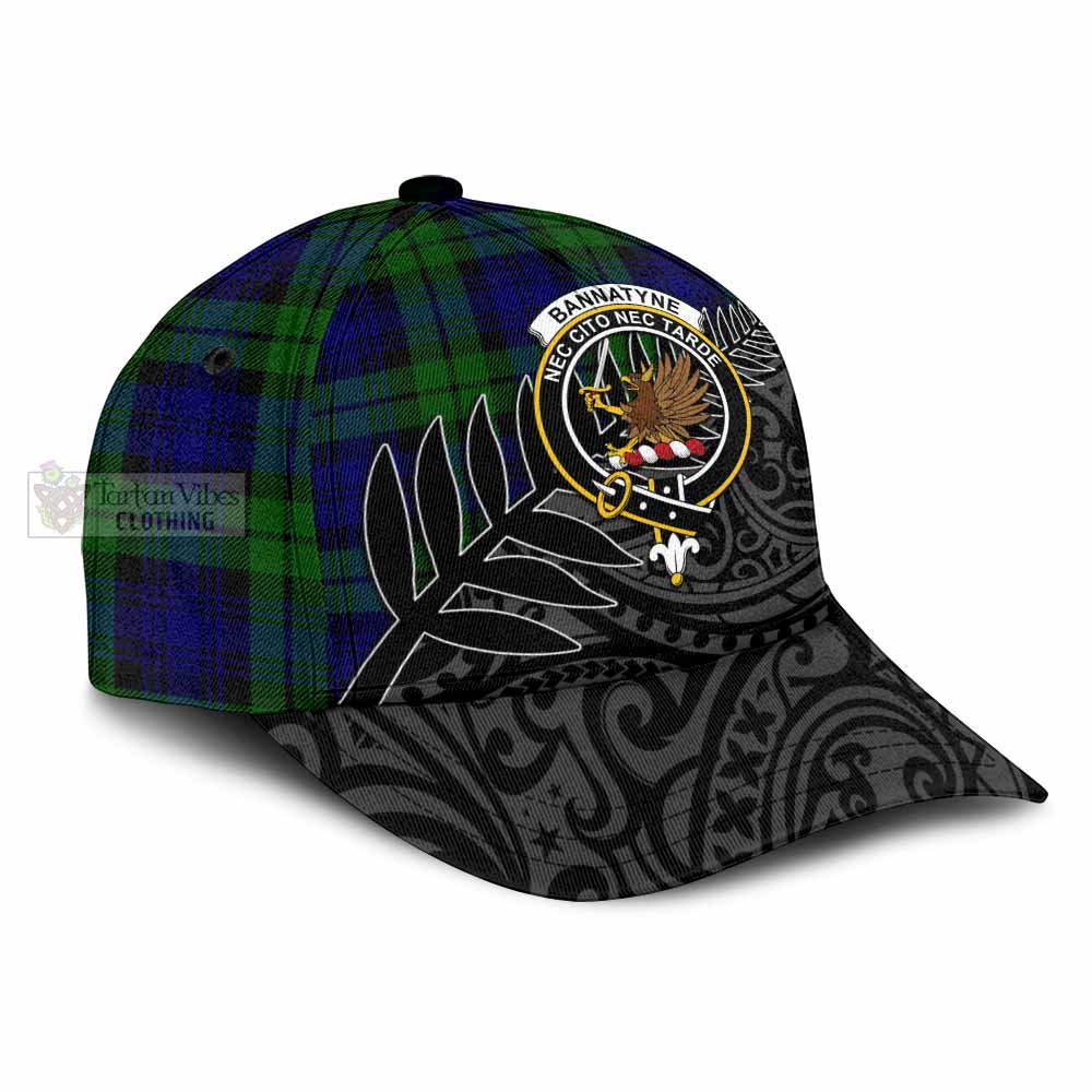 Tartan Vibes Clothing Bannatyne Tartan Classic Cap with New Zealand Silver Fern Half Style