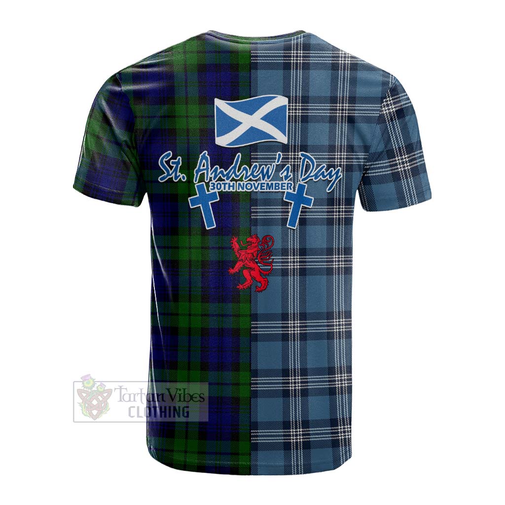 Bannatyne Tartan Cotton T-shirt Happy St. Andrew's Day Half Tartan Style - Tartan Vibes Clothing