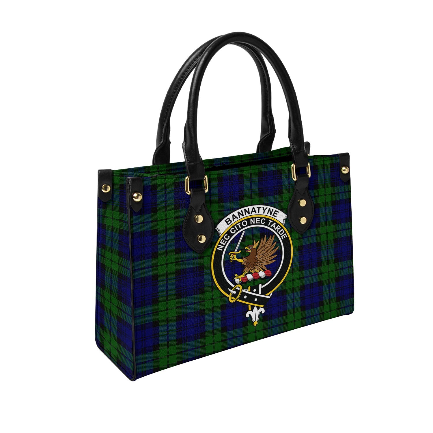 Bannatyne Tartan Leather Bag with Family Crest - Tartanvibesclothing