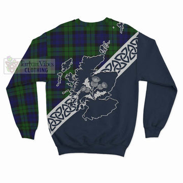 Bannatyne Tartan Sweatshirt Featuring Thistle and Scotland Map - Tartan Vibes Clothing
