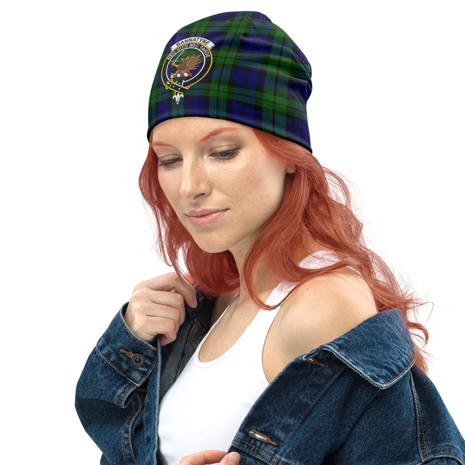 Bannatyne Tartan Beanies Hat with Family Crest - Tartanvibesclothing