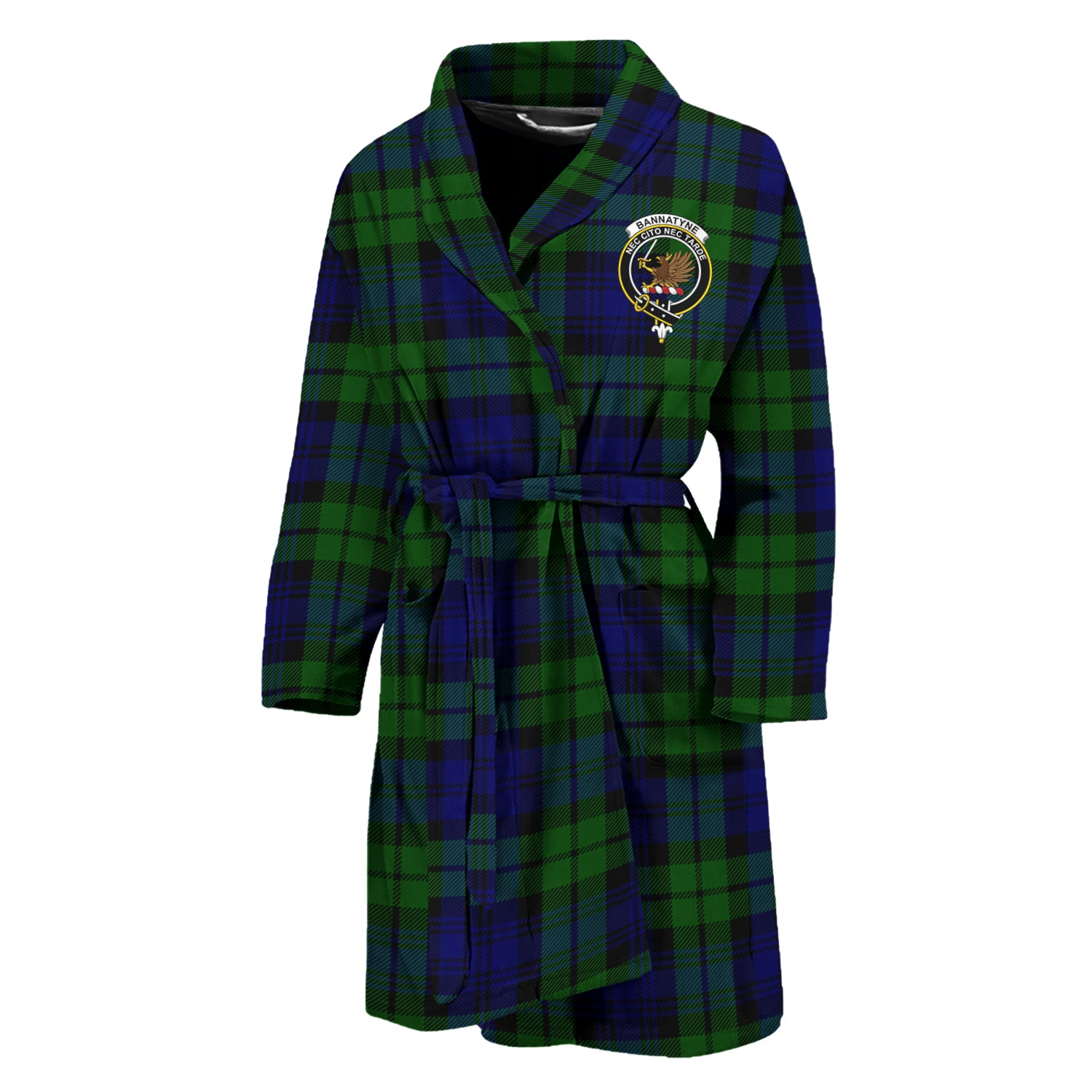 Bannatyne Tartan Bathrobe with Family Crest Unisex M - Tartan Vibes Clothing