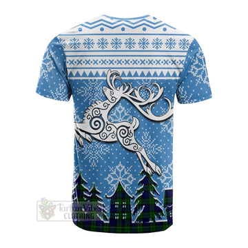 Bannatyne Clan Christmas Cotton T-shirt Celtic Reindeer Style