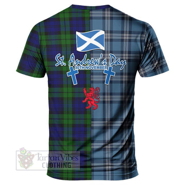 Bannatyne Tartan T-Shirt Happy St. Andrew's Day Half Tartan Style