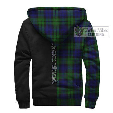 Bannatyne Tartan Sherpa Hoodie with Family Crest and Half Of Me Style - Tartan Vibes Clothing