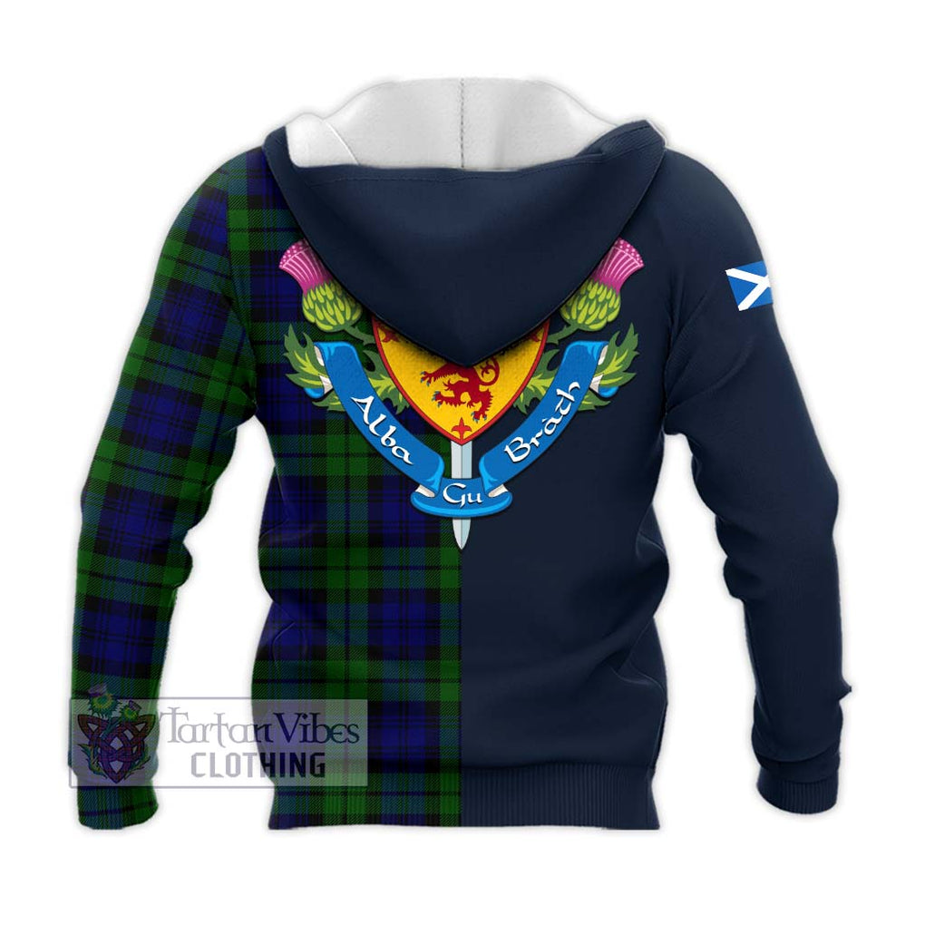 Tartan Vibes Clothing Bannatyne Tartan Knitted Hoodie with Scottish Lion Royal Arm Half Style