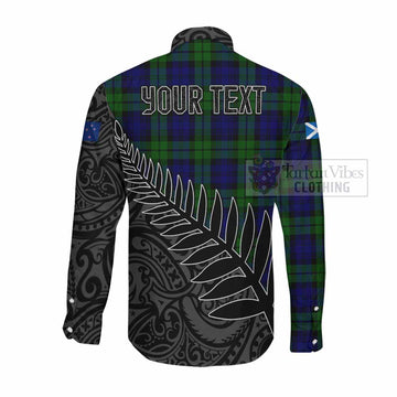 Bannatyne Crest Tartan Long Sleeve Button Shirt with New Zealand Silver Fern Half Style Men's Shirt - Tartan Vibes Clothing