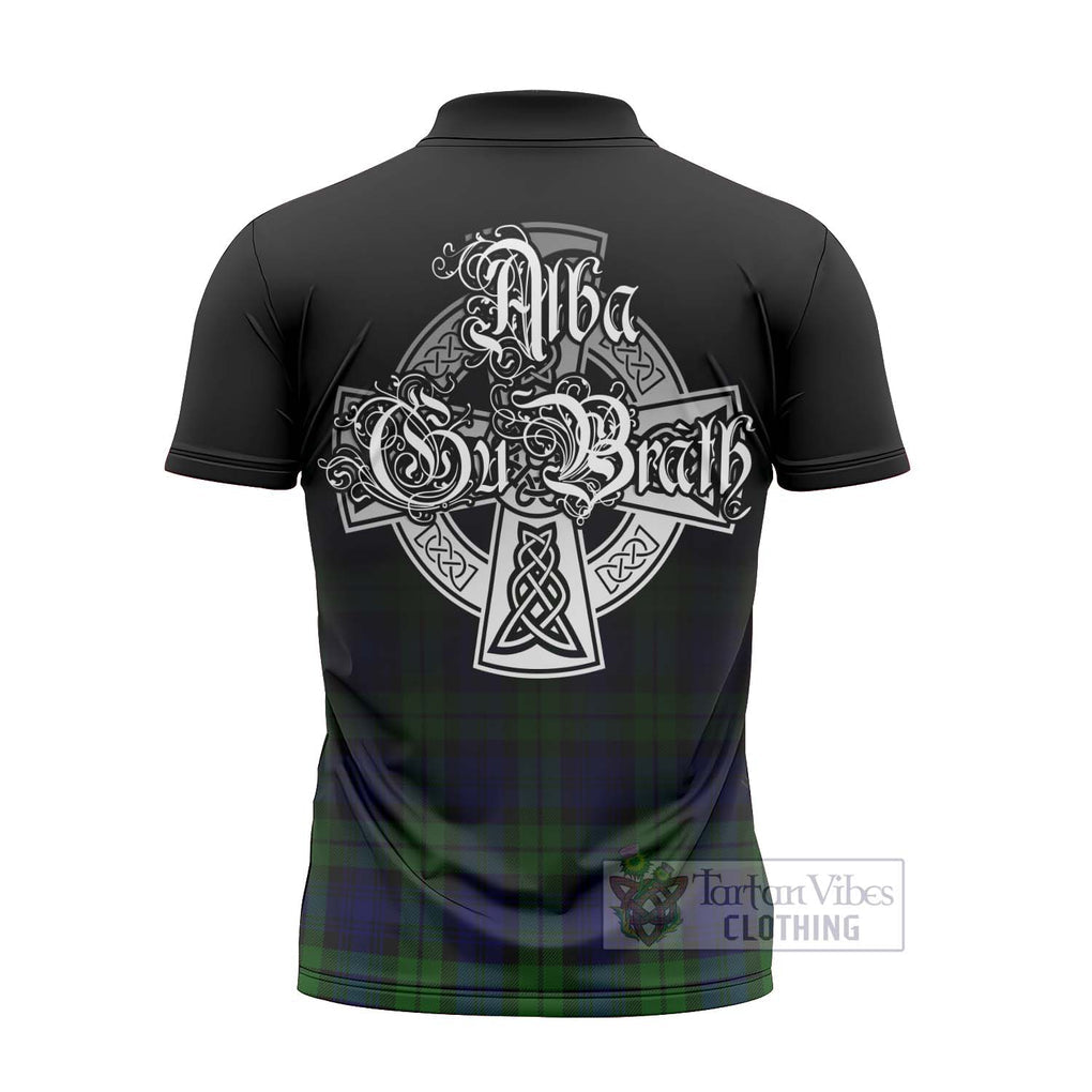 Bannatyne Tartan Zipper Polo Shirt Featuring Alba Gu Brath Family Crest Celtic Inspired - Tartan Vibes Clothing