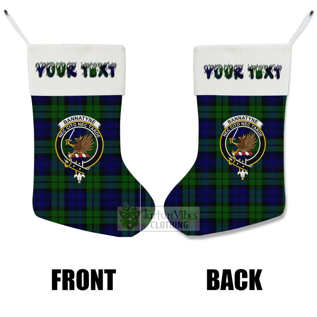 Bannatyne Tartan Family Crest Christmas Stocking with Personalized Text - Tartan Vibes Clothing