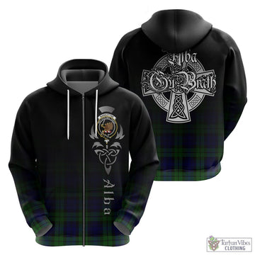 Bannatyne Tartan Hoodie Featuring Alba Gu Brath Family Crest Celtic Inspired