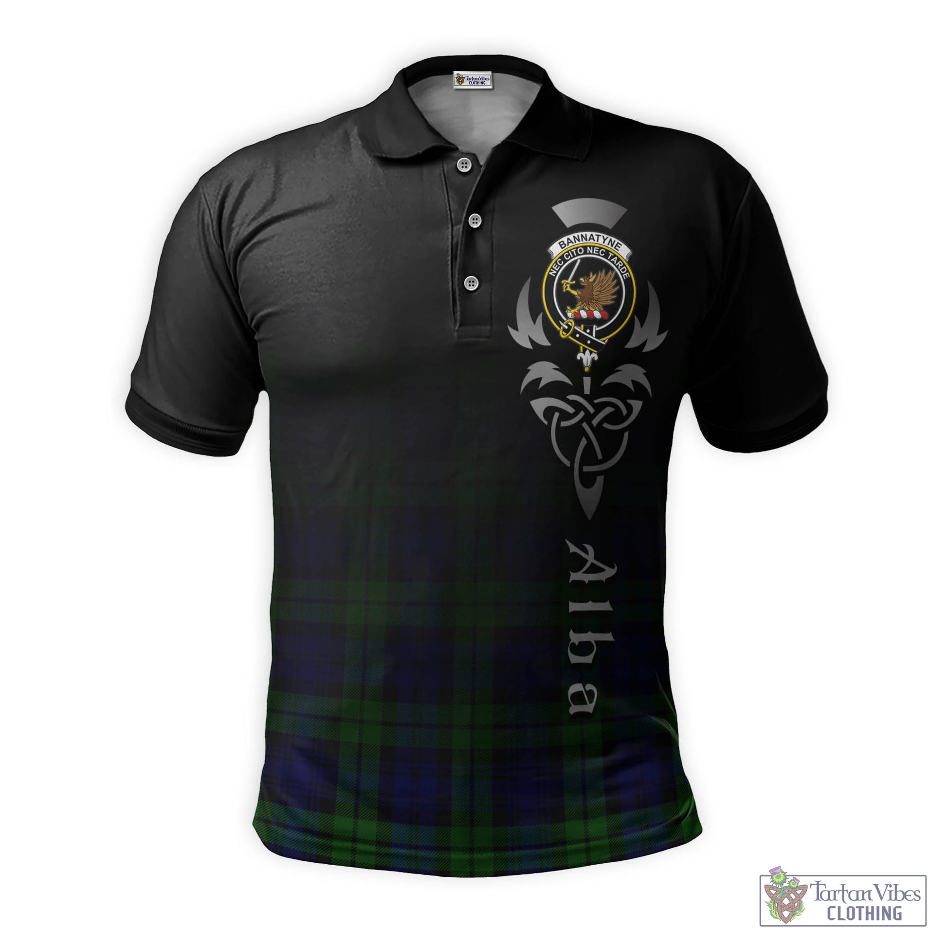 Tartan Vibes Clothing Bannatyne Tartan Polo Shirt Featuring Alba Gu Brath Family Crest Celtic Inspired