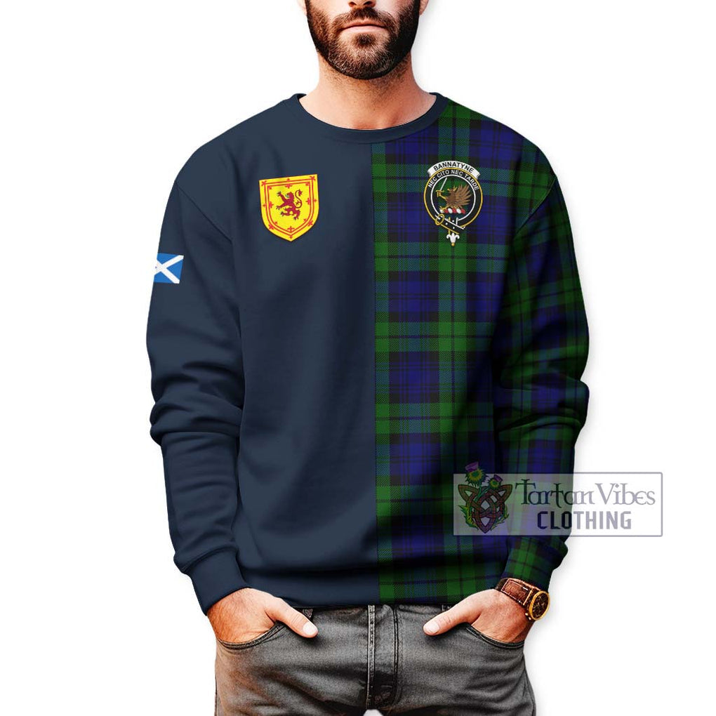 Bannatyne Tartan Sweatshirt Alba with Scottish Lion Royal Arm Half Style - Tartan Vibes Clothing