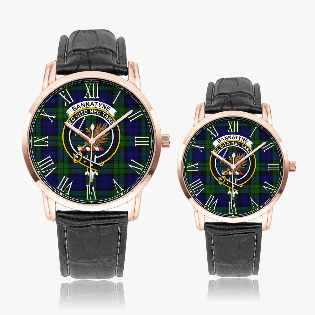Bannatyne Tartan Family Crest Leather Strap Quartz Watch - Tartan Vibes Clothing
