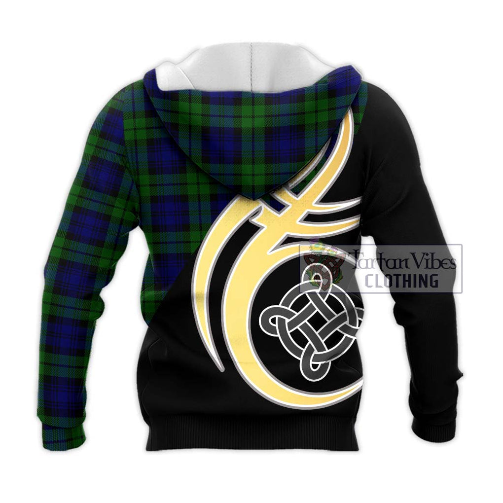 Bannatyne Tartan Knitted Hoodie with Family Crest and Celtic Symbol Style - Tartan Vibes Clothing