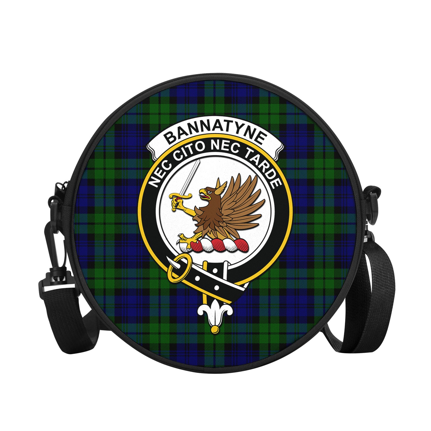 Bannatyne Tartan Round Satchel Bags with Family Crest - Tartanvibesclothing