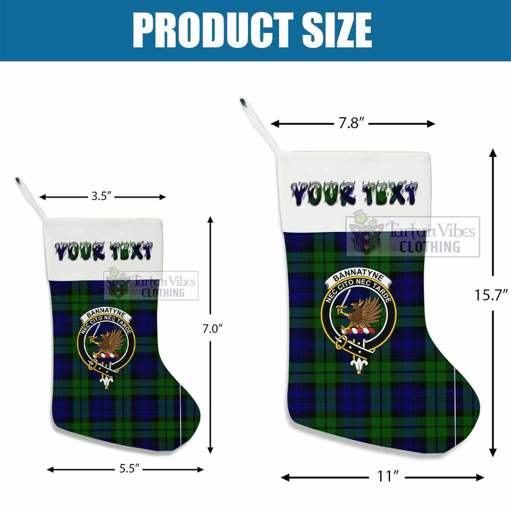 Bannatyne Tartan Family Crest Christmas Stocking with Personalized Text - Tartan Vibes Clothing