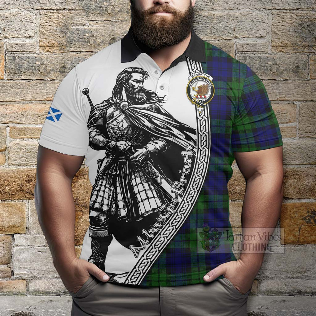 Bannatyne Tartan Clan Crest Polo Shirt with Highlander Warrior Celtic Style - Tartan Vibes Clothing
