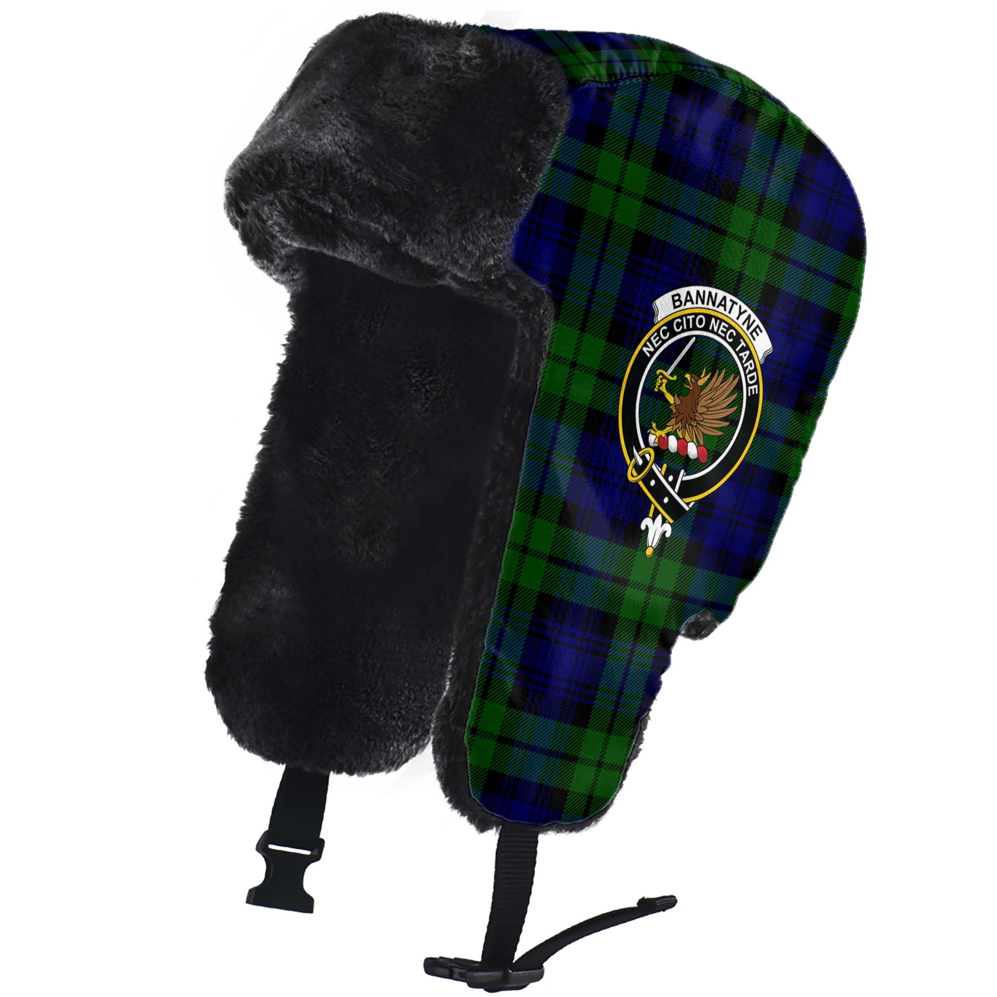 Bannatyne Tartan Winter Trapper Hat with Family Crest - Tartanvibesclothing