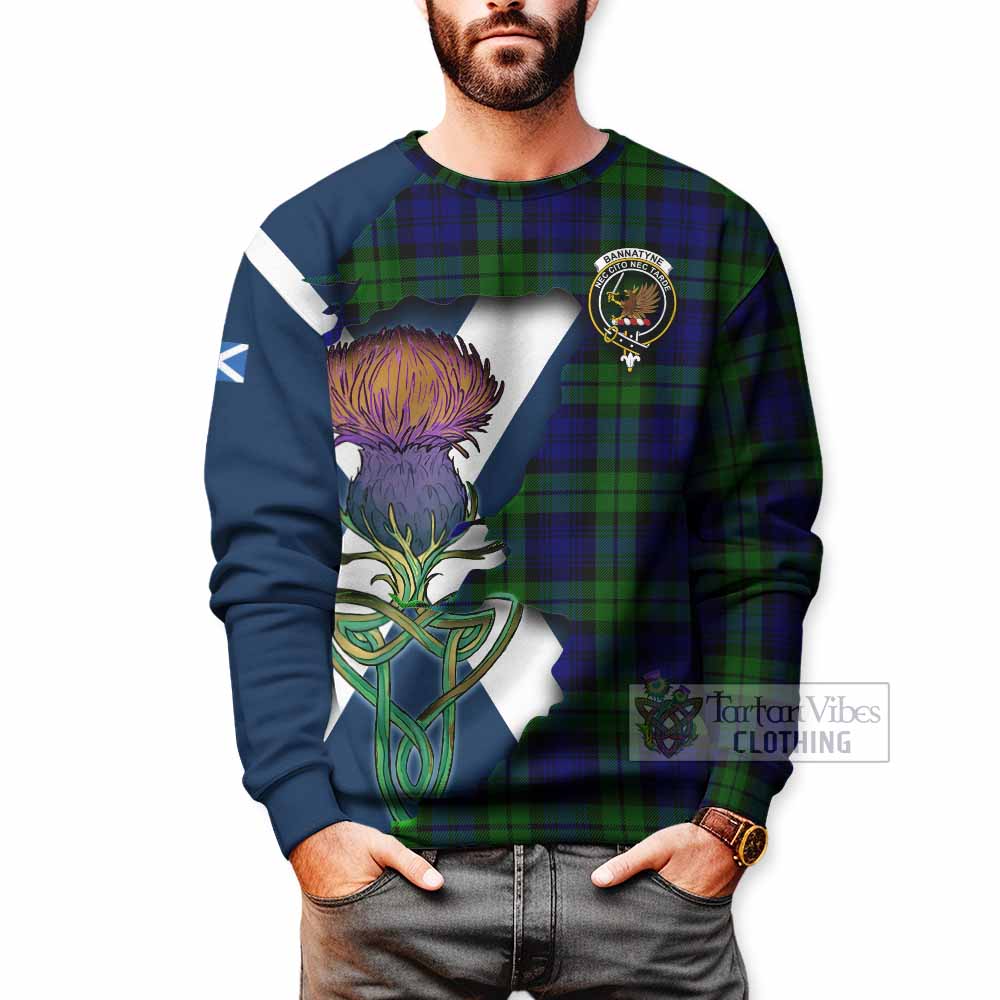 Bannatyne Tartan Family Crest Sweatshirt Scottish Thistle Celtic Inspired - Tartan Vibes Clothing