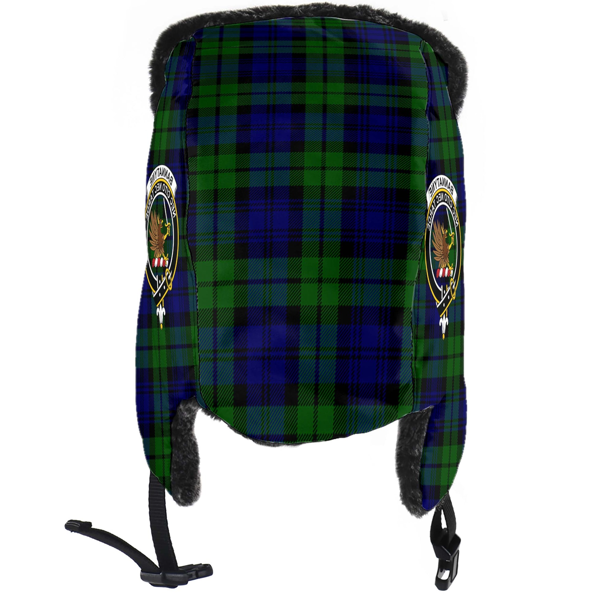 Bannatyne Tartan Winter Trapper Hat with Family Crest - Tartanvibesclothing